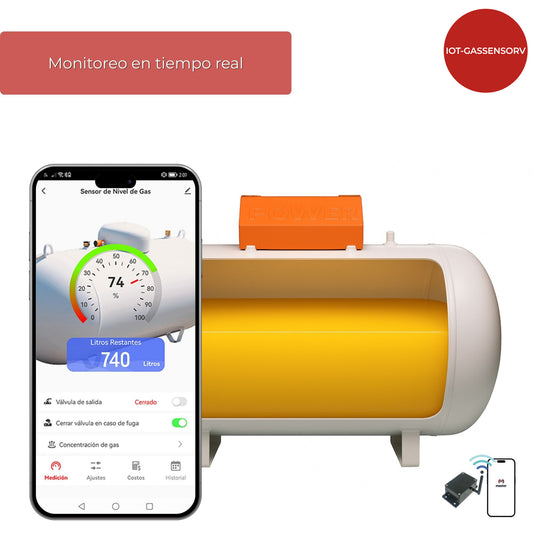 Sensor Inteligente de Gas para Tanques Estacionarios con App y electroválvula | IOT-GASSENSORV