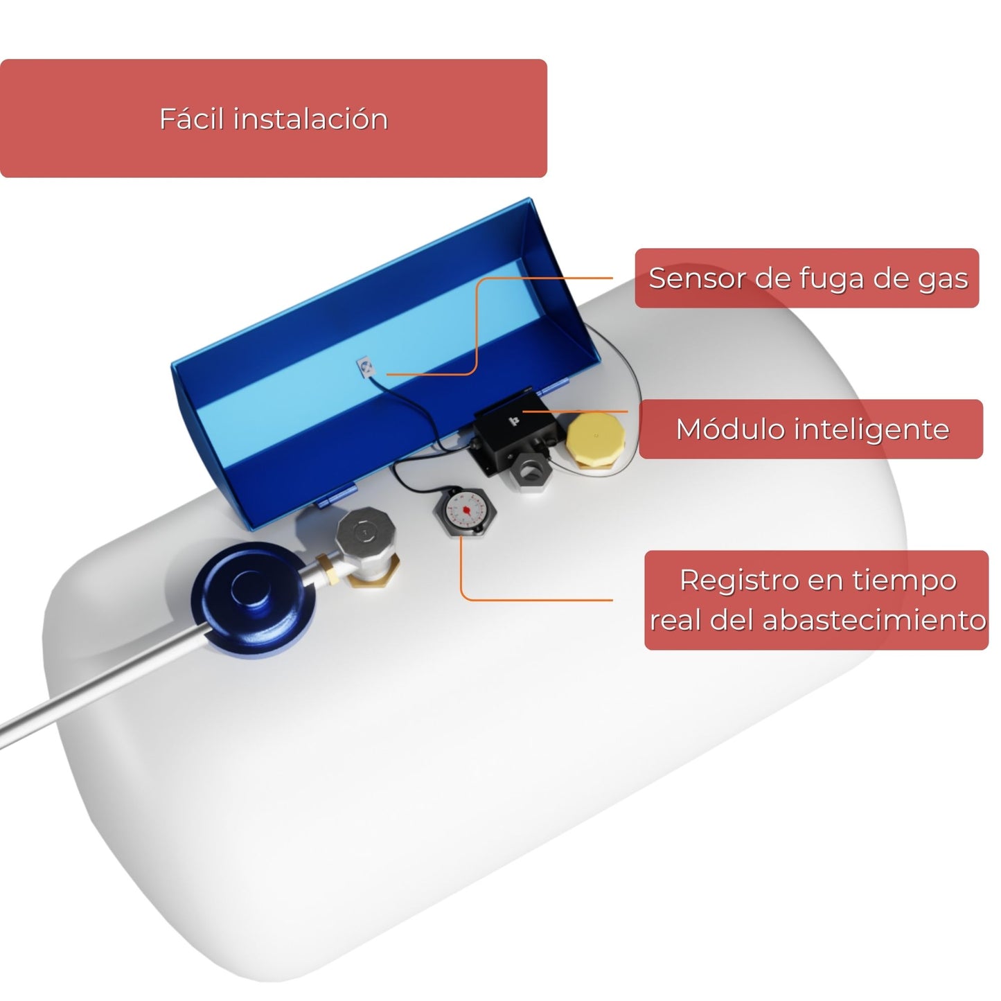 Sensor Inteligente de Gas para Tanques Estacionarios con App y electroválvula | IOT-GASSENSORV