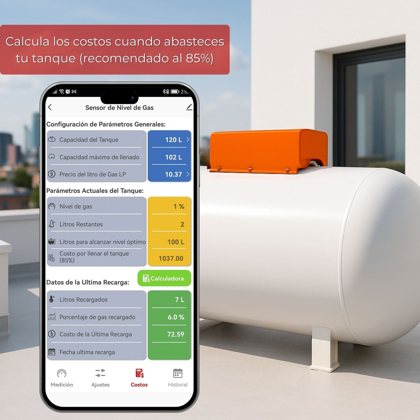 Sensor Inteligente de Gas para Tanques Estacionarios con App y electroválvula | IOT-GASSENSORV