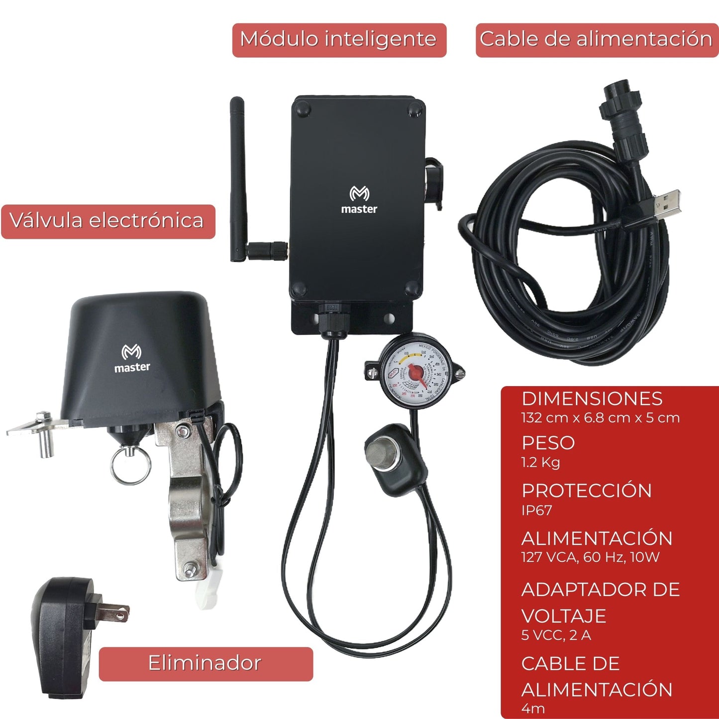 Sensor Inteligente de Gas para Tanques Estacionarios con App y electroválvula | IOT-GASSENSORV
