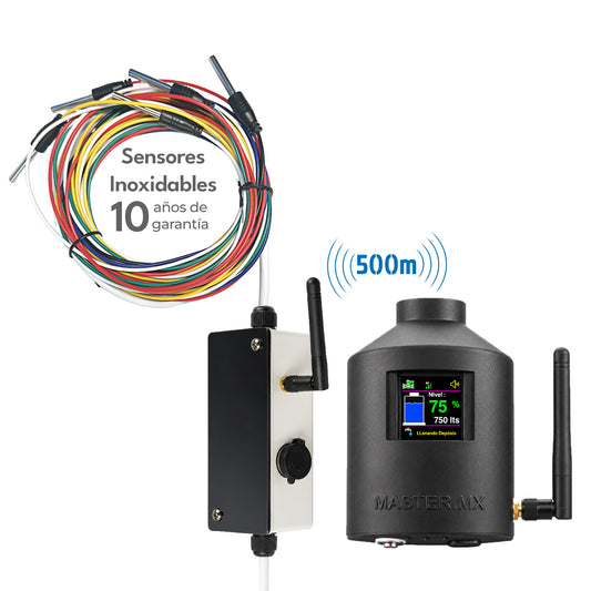 Medidor y sensor inteligente de nivel de agua para tinacos, cisternas y depósitos de agua, WiFi con App, Alertas de Desabasto, Desborde y Llegada de Agua | CONNECT-WATERPRO