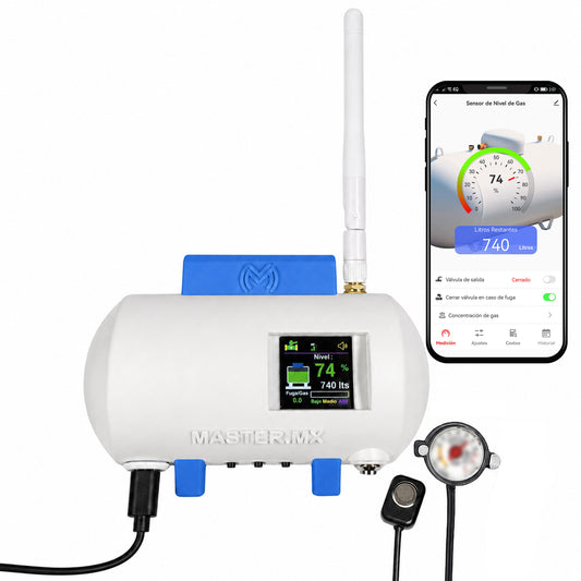 Sensor medidor inteligente para tanque de gas LP estacionario | Mide nivel de gas y detecta fugas | CONNECT-GASPRO