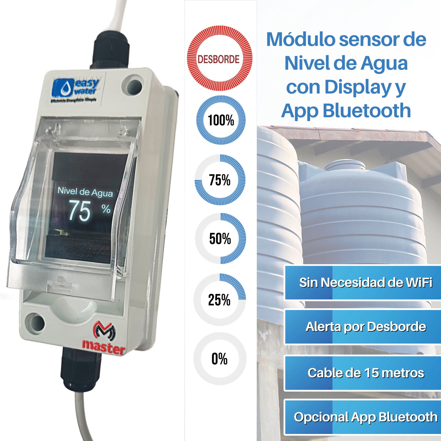 Indicador Medidor De Agua Para Tinaco O Cisterna Easy-water