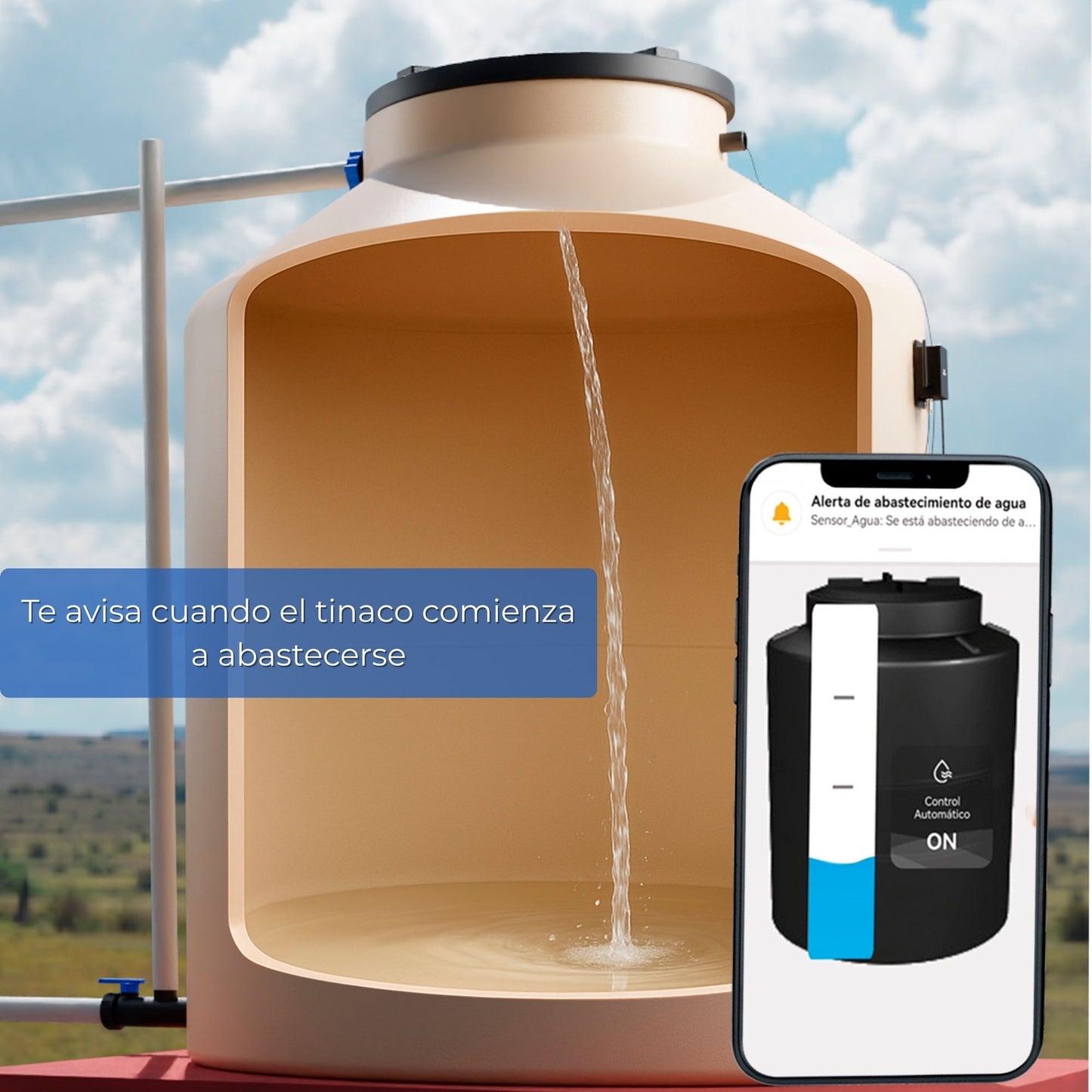 Sensor Inteligente de Nivel de Agua para Tinaco y Cisterna con App | IOT-WATER