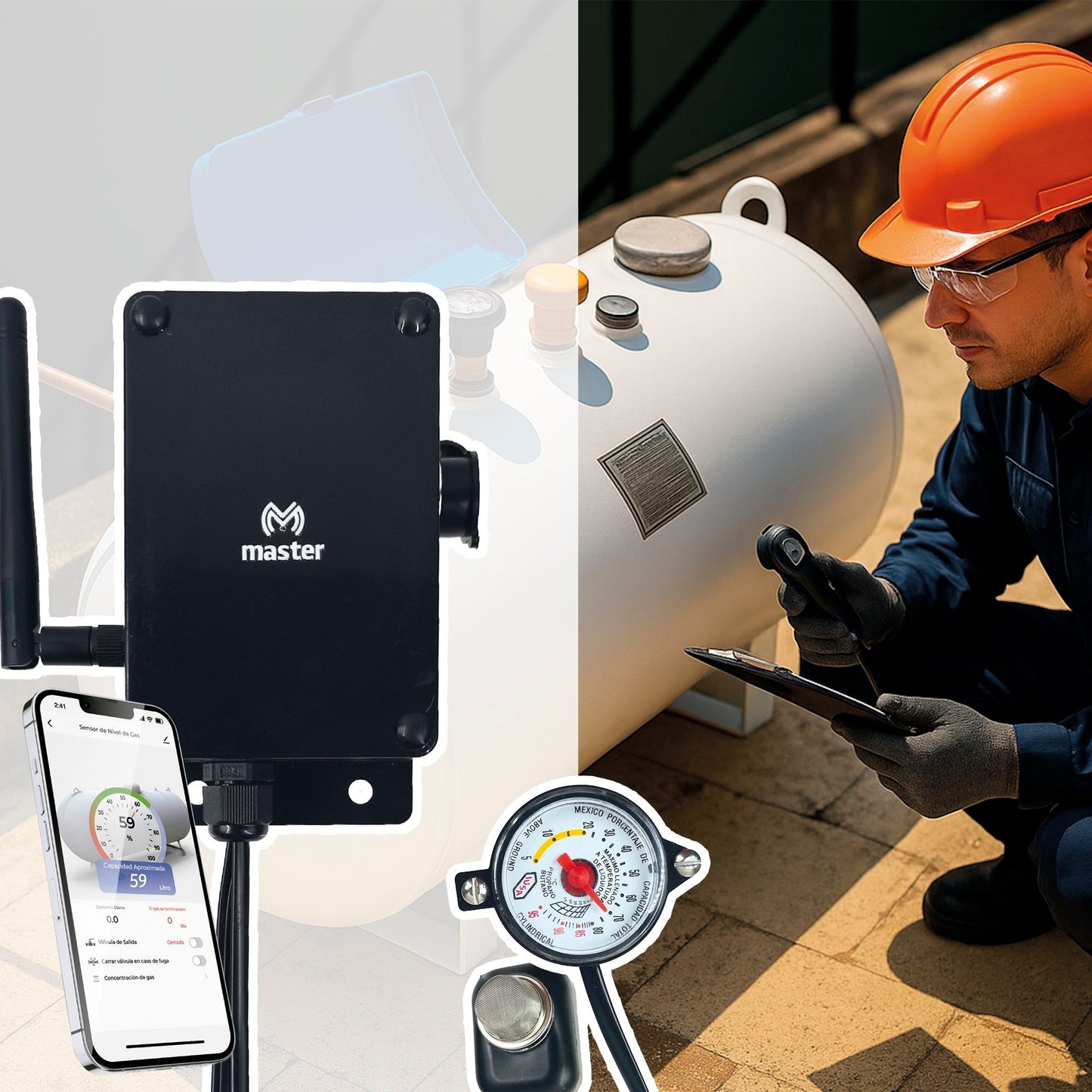 Sensor Inteligente de Gas para Tanques Estacionarios con App y electroválvula | IOT-GASSENSORV
