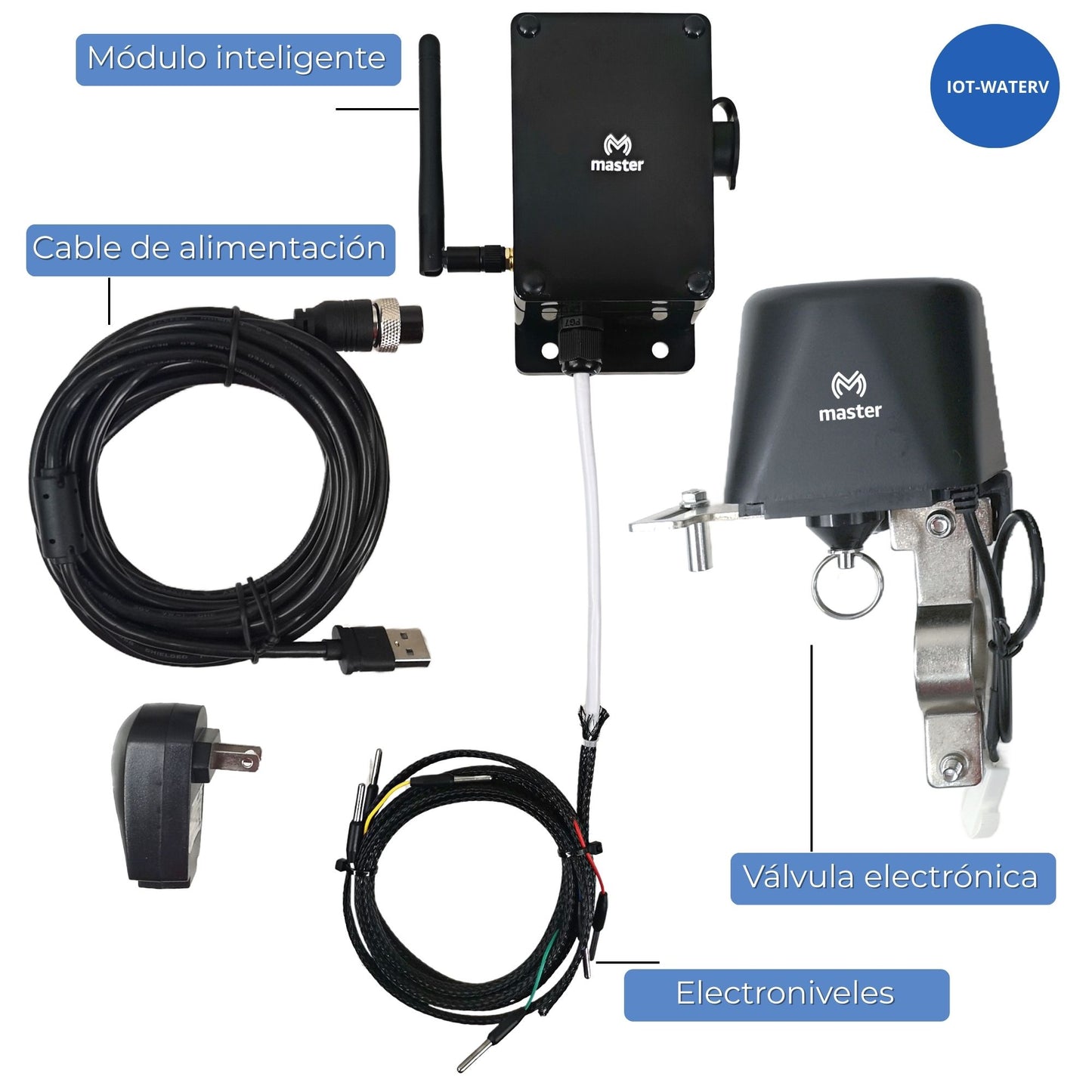 Sensor Inteligente de Nivel de Agua para Tinaco App+Electroválvula | App y Alexa – IOT-WATERV