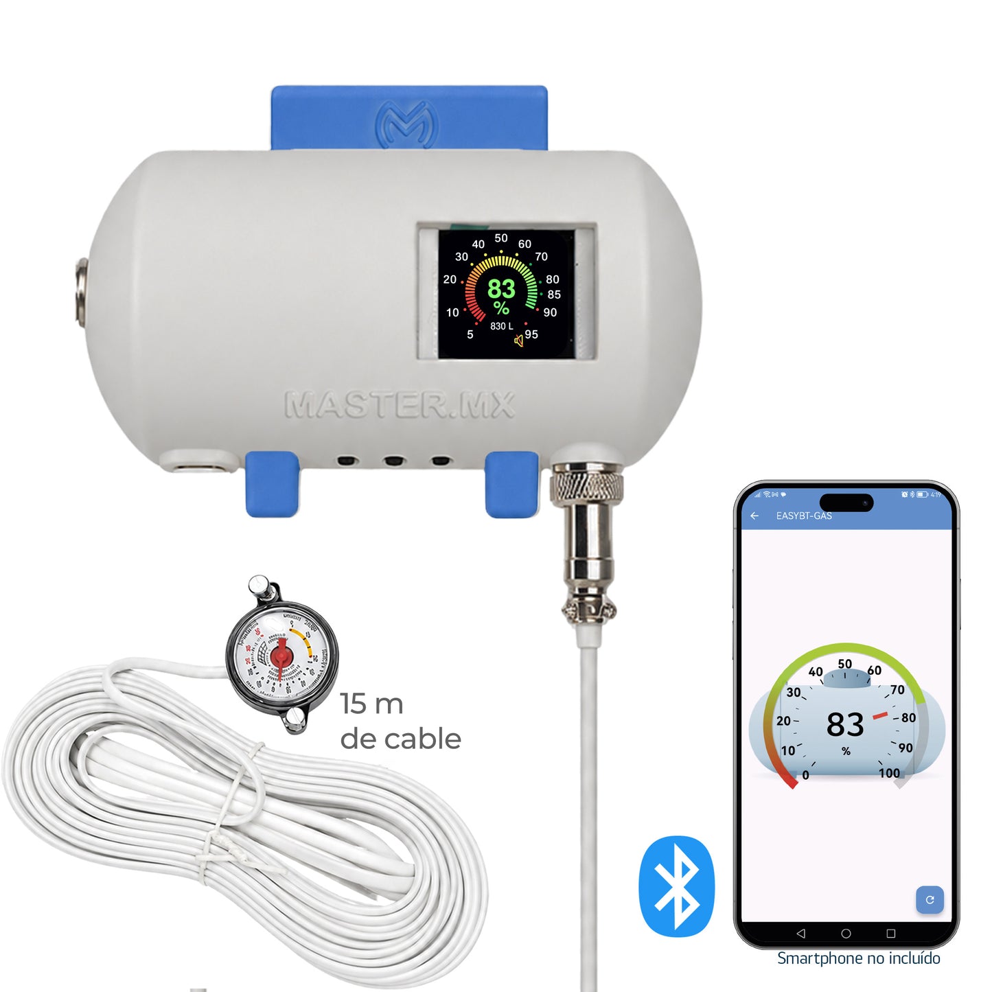 Medidor de gas LP para tanque estacionario sin Wifi Tiempo Real | EASY-GASPRO
