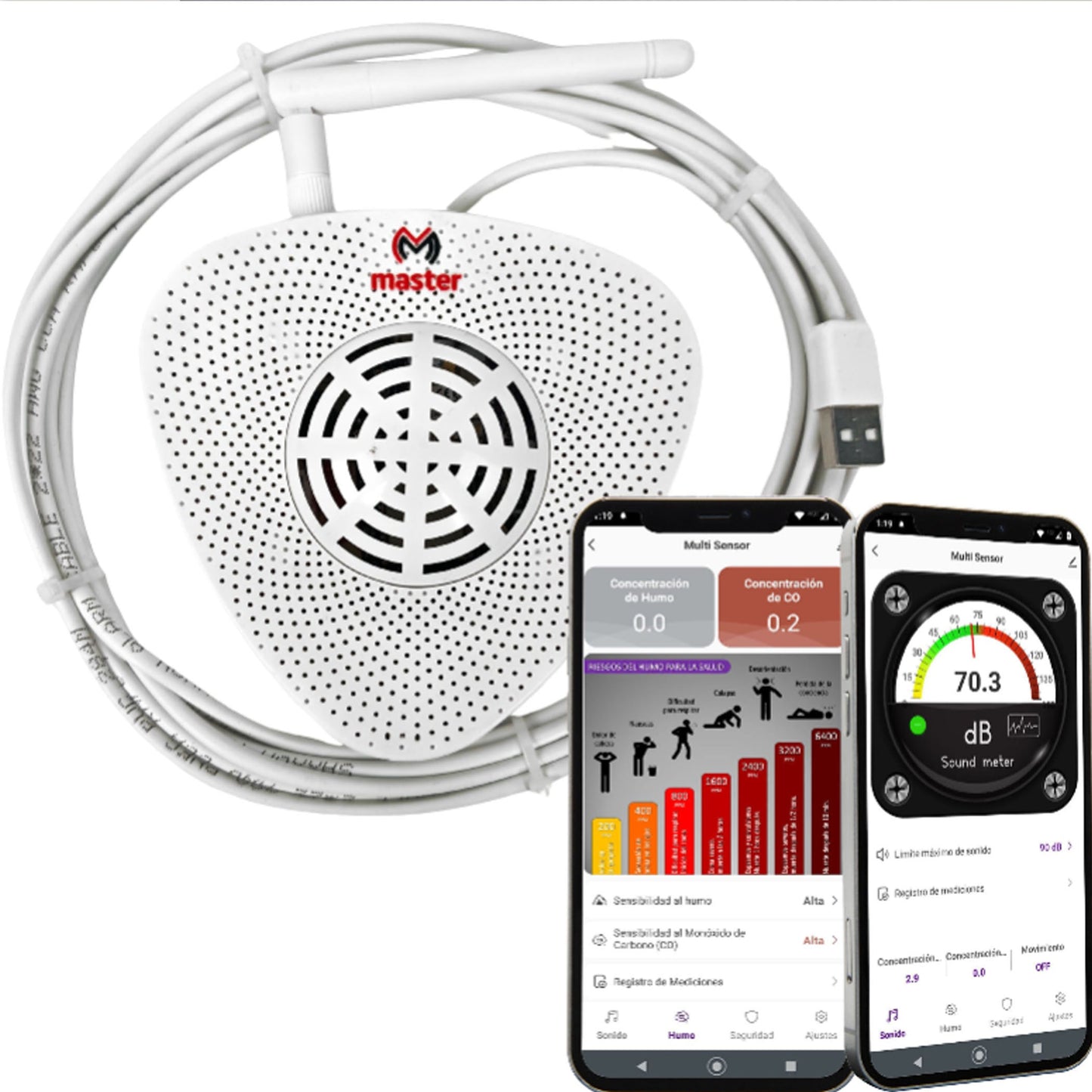 Módulo de ruido, humo y detección de CO, alcance 5m | IOT-SMOKE