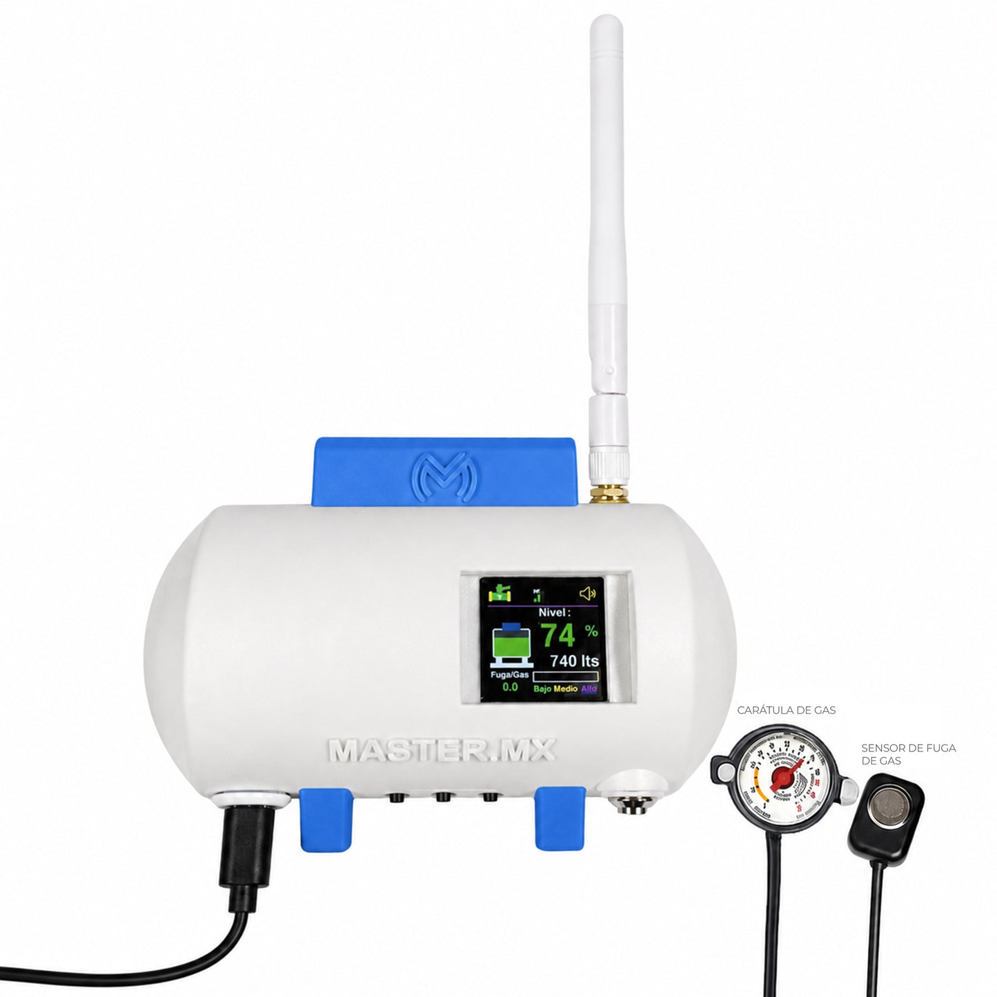 Sensor medidor inteligente para tanque de gas LP estacionario | Mide nivel de gas y detecta fugas | CONNECT-GASPRO