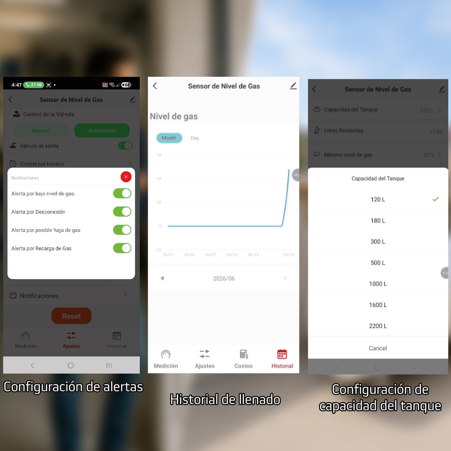 Sensor medidor inteligente para tanque de gas LP estacionario | Mide nivel de gas y detecta fugas | CONNECT-GASPRO