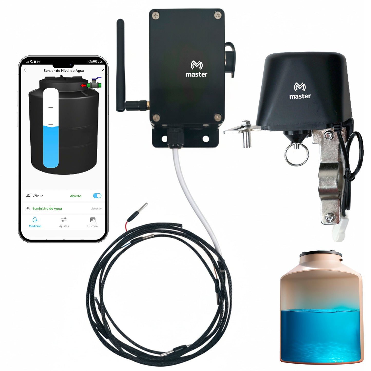 Sensor Inteligente de Nivel de Agua para Tinaco App+Electroválvula | App y Alexa – IOT-WATERV