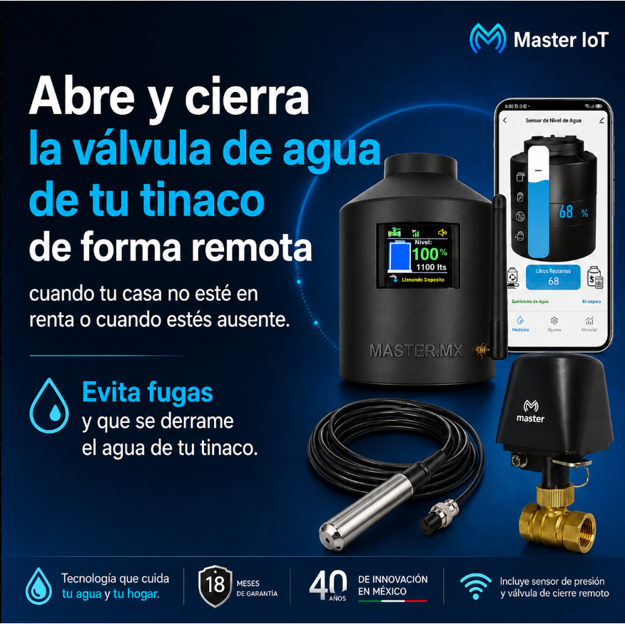 Medidor Agua Tinaco Cisterna Abre Cierra Válvula | Remote-water