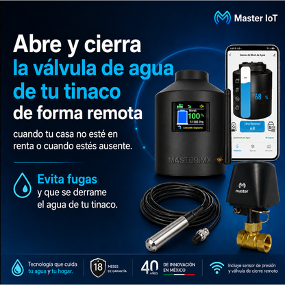 Medidor Agua Tinaco Cisterna Abre Cierra Válvula | Remote-water