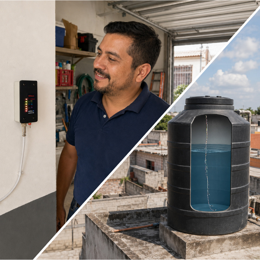 Medidor Sensor De Nivel De Agua Cisterna Y Tinaco  | WATER-LED